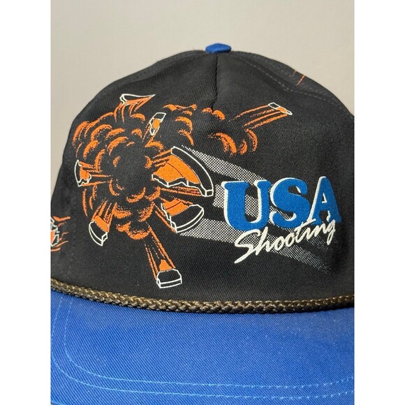 Vintage USA Shooting US Shooting Team Strapback Rope Hat AOP - Picture 2 of 8